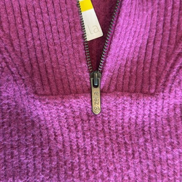 Zella Cozy Quarter Zip Rib Purple Boysen size medium - Picture 8 of 11
